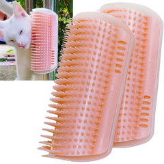 Miwoowim brosse murale d'auto-toilettage pour chat, rose, facilitant le brossage.