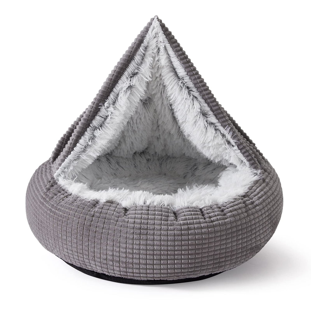 Lit MIXJOY pour chien, cave ronde avec couverture, cocon sûr.