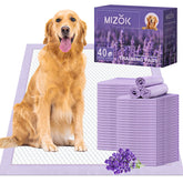 MIZOK Puppy Pads lavande 28x34: neutralise les odeurs et absorbe rapidement.