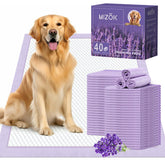 Tapis absorbants Mizok 30x36 po avec lavande pour chiens, absorption élevée et confort.