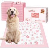 MIZOK tapis-pipi design cerisier rose 28x34 pour apprentissage élégant et propre.