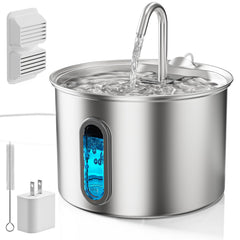 MJYNITE Fontaine Chat Acier-304: corps sûr et sans goût métallique, hydratation facilitée.