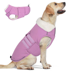 Mklhgty manteau chien hiver lilas vue avant, chaleur enveloppante pour sorties froides.