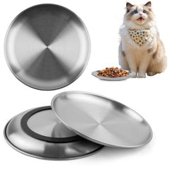Mkobon ensemble-3-bols-chat-inox-304: robustes pour repas quotidiens du chat.