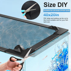 Maillage net MLEJU résistant, adapté à diverses configurations d’aquarium.