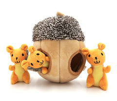 MODERN WAVE peluche-brun-interactif: visuel naturel et accessibilité pour le chien.