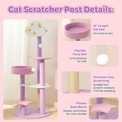 MODUSKYE Moon Star Cat Tree lune, coin repos doux et chaud