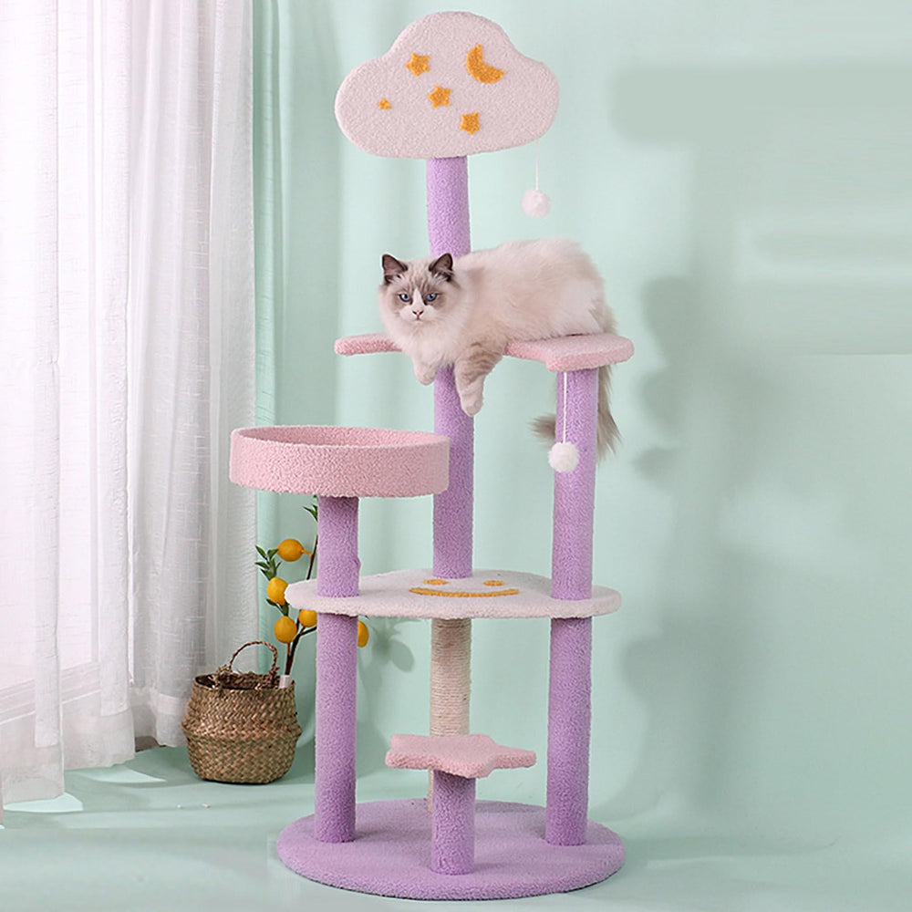 MODUSKYE Moon Star Cat Tree nuage, espace sûr pour griffer et se percher
