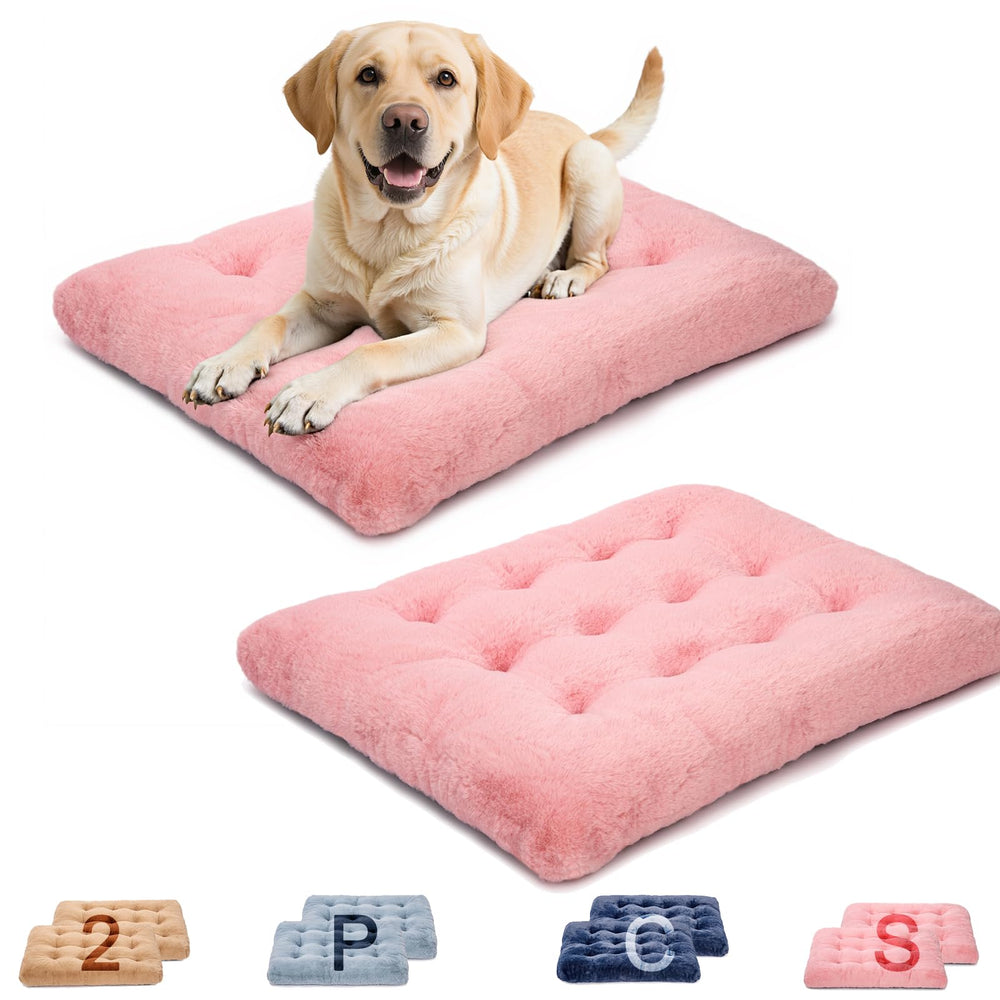 MOIRIG lit chien peluche rose: confort moelleux et base antidérapante pour repos sécurisé.