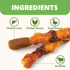 MON2SUN baton 6 pouces poulet foie enrobé, parfait pour la mastication