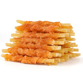 MON2SUN bâtonnets morue enrobés poulet, texture tendre idéale pour petits chiens.