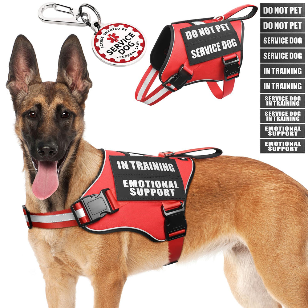 Harnais MOOGROU pour chien de service avec poignée pour un contrôle en toute sécurité.