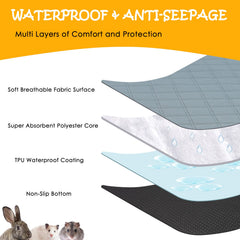 Mooydee tapis cage imperméable etanche, protège le sol contre les fuites nocturnes.