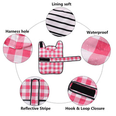 Morezi imperméable dachshund rose-plaid, accessoire harnais intégré pratique.