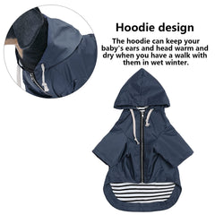 Morezi manteau pluie chien bleu ouverture harnais, promenade sécurisée et facile à attacher.