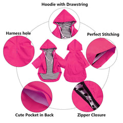 Morezi veste pluie chien rose – manches roulables pour un ajustement confortable.