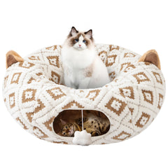 Morikey tunnel chat donut lavable, nid cosy et pratique.