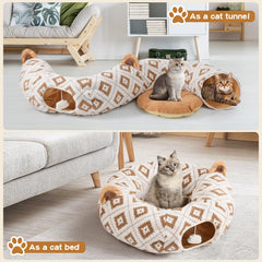 Morikey tunnel motif jacquard marron, apporte style et chaleur.