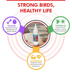 Morning Bird Calcium Plus Liquid, mélange dans l’eau facilitant l’intégration quotidienne.