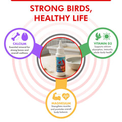 Morning Bird Calcium Plus Liquid – versement sur nourriture pour compléter l'apport en calcium.