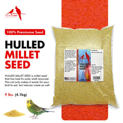 Marque Morning Bird Millet décortiqué — grains secs prêts à nourrir vos oiseaux.