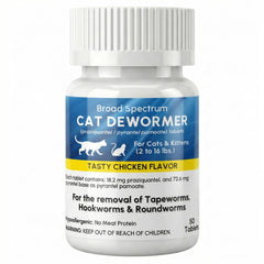 Tablettes vermifuge Morvequa pour chats, boîte pratique.