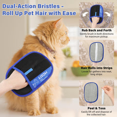 Mosty gant anti-poil double-face sur tissu, retire les poils sans endommager les fibres.