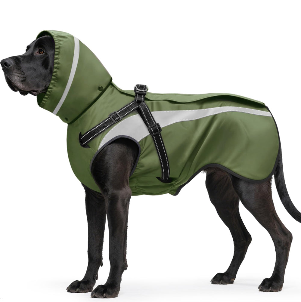 Mosucoirl manteau imperméable pour chien capuche avant protège contre pluie et vent