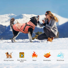 Mosucoirl manteau chien avec harnais détachable pour liberté de mouvement.