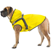 Mosucoirl manteau-pluie chien capuche réfléchissant jaune, visibilité accrue lors des sorties.