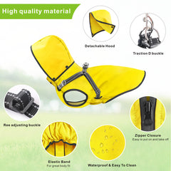 Mosucoirl manteau-pluie chien dos avec attache-laisse pour balades facilitées.