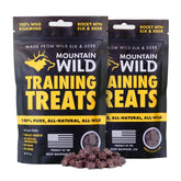 Friandises Mountain Wild à base de wapiti et venaison, parfaites pour l'entraînement.