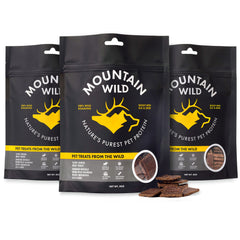 MOUNTAIN WILD friandises dressage emballage pratique et naturel pour chiens actifs.