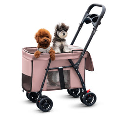 MOV COMPRA Poussette animaux rose-avant: accès facile et design accueillant pour votre compagnon