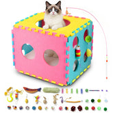 MOYMO maison des dés chat intérieur, cachette ludique qui stimule l'imagination du chat.