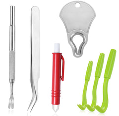 Ensemble d'outils Mrcopetal pour l'extraction des tiques, pratique et polyvalent.