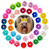 Broches fleurs-perles Mruq Pet pour chien, ajout élégant au pelage.