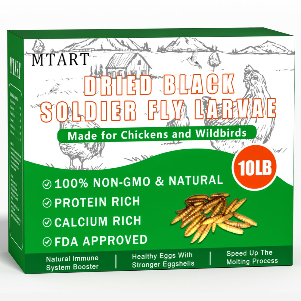 Sachet MTART de larves noires sèches, pratique pour le stockage et l usage.