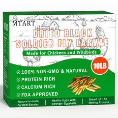 Sachet MTART de larves noires sèches, pratique pour le stockage et l usage.