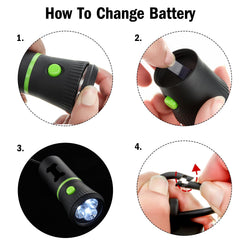 Mudder batterie remplaçable LED, changement simple sans outil.