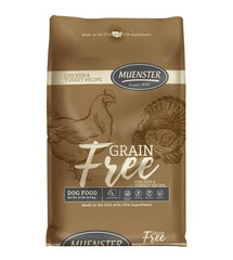 Muenster croquettes sans grains pour chien, poulet et dinde, idéale pour palais sensibles.