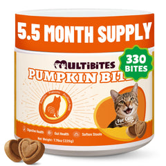 MULTIBITES bouchées-potiron-crisp pour chats exigeants, goût appétent et texture croquante.