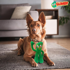 Doudou Gumby Multipet peluche velours vert, premier plan.