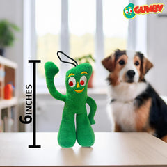 Doudou Gumby Multipet vert avec sifflet intégré pour amusement interactif.