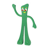 Jouet Gumby Multipet en latex vert avec sifflet, idéal pour le jeu.