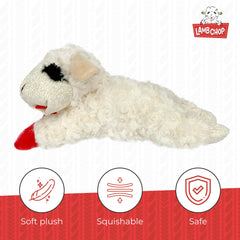 Multipet Lamb Chop avec 5 sifflets internes pour des sessions de jeu dynamiques.
