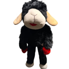 Texture peluche douce Multipet Lamb Chop noir, agréable pour mâchouiller en sécurité.