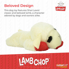 Multipet Lamb Chop face du doudou, peluche attrayante pour chiens.