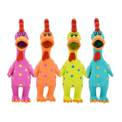 Jouet Multipet poulet à pois en latex, facile à nettoyer pour chiens