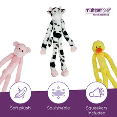 Multipet Swingin' Slevin vache design taches-noires, attrait visuel pour chiens.